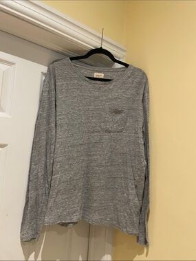 Bellerose Men's Gray Long-Sleeve Pocket Tee European Minimalist Essentials XL